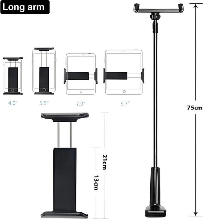Actual product image Awei uchwyt biurkowy X3 4"-10,5" biały /white długie ramię