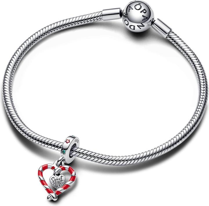 Immagine prodotto Pandora Doppio cuore di bastoncini di zucchero a Natale (Argento 925)