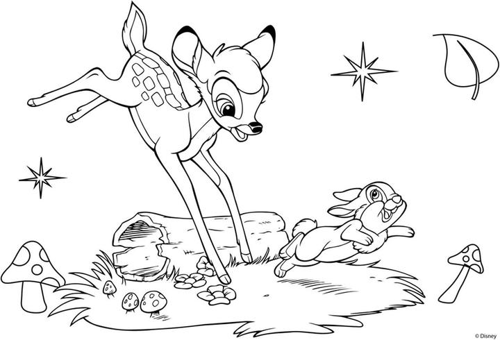 Produktbild Disney Bambi Malvorlagen mit Schablone und Stickerbogen
