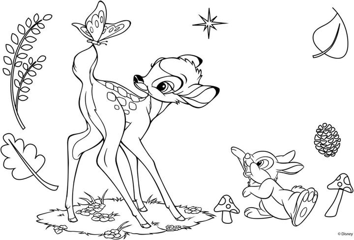 Produktbild Disney Bambi Malvorlagen mit Schablone und Stickerbogen