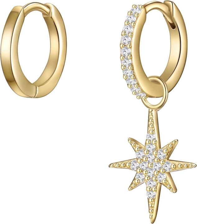 Immagine prodotto Glanzstücke München Stella da donna in argento sterling con zirconi in oro giallo - 24209 (Argento)