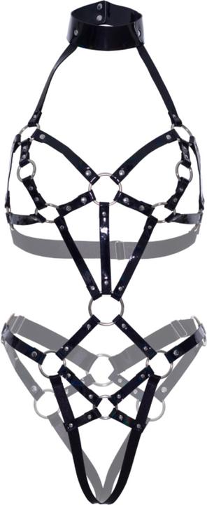 Actual product image Leg Avenue Vegan patent leather harness (L)