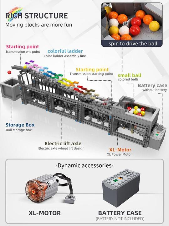 Produktbild Mould King Rainbow Stepper (Murmelbahn)