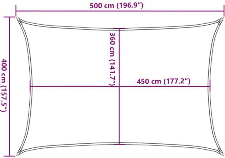 Image du produit VidaXL Sonnensegel 160 g/m² Rechteckig HDPE (4 x 5 m)