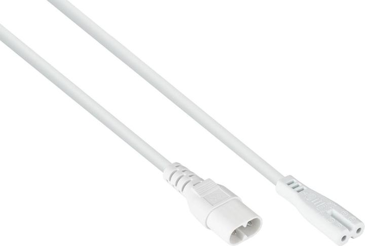 Actual product image Kabelmeister Euro extension. Plug C8 to C7, white, 0.5m (0.50 m, C7)