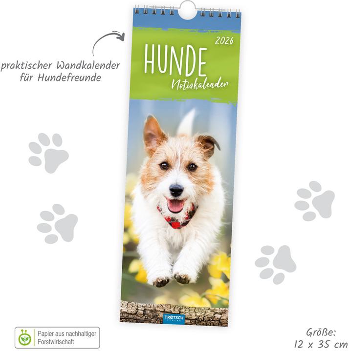 Actual product image Trtsch Streifenkalender Hunde 2026 Notizkalender (German)