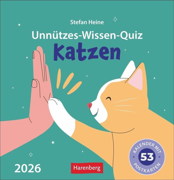 Actual product image Harenberg Unnützes-Wissen-Quiz Katzen Premium-Postkartenkalender - Kalender mit 53 Rätselkarten (German)