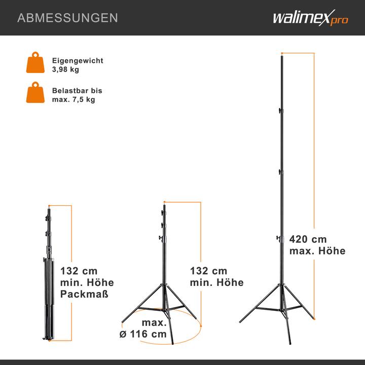 Produktbild Walimex WT-420 Lampenstativ, 420cm (420 cm, 7.50 kg)