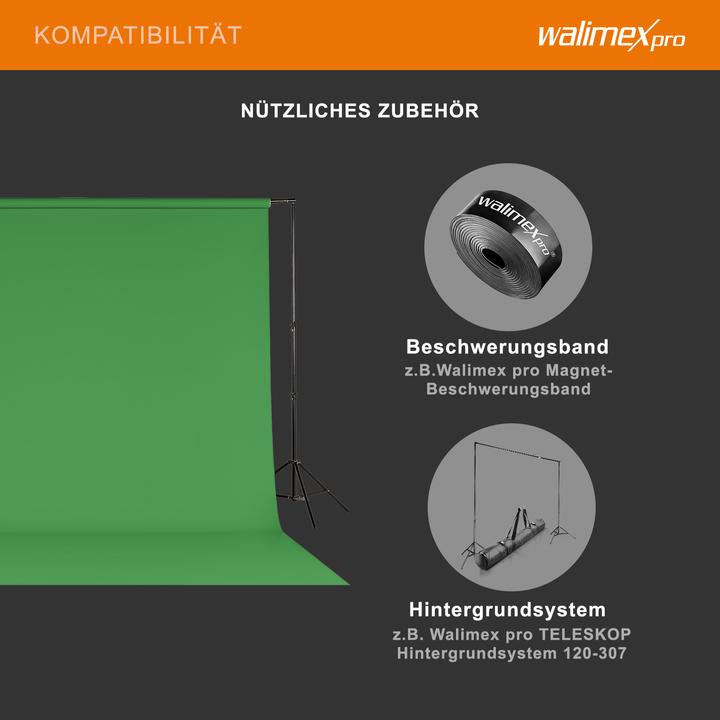 Actual product image Walimex pro Background cardboard 2,72x10m green chroma (272 cm, 1000 cm)