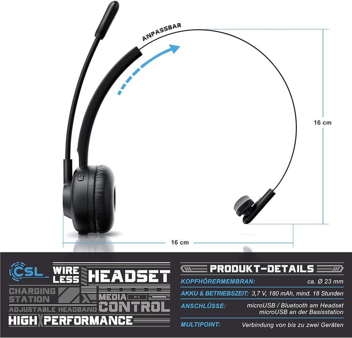 Produktbild CSL Headset mit Ladestation (Kabellos)