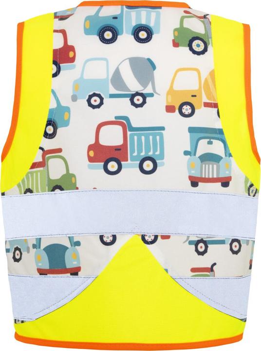 Image du produit Korntex Gilet de sécurité enfant Action "Vehicle Fun" - CO2 Neutral - Jaune/Véhicules de chantier - XS (XS)