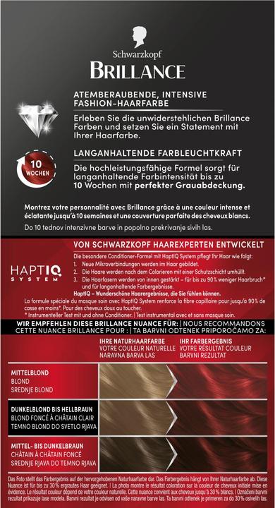 Actual product image Schwarzkopf Brillance Intensive Colour Cream (842 Cashmere red)