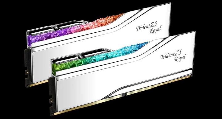 Productafbeelding G.Skill DIMM 32 GB DDR5-6400 (2x 16 GB) dual kit (zilver, F5-6400J3039G16GX2-TR5NS, Trident Z5 Royal Neo, A (2 x 16GB, 6400 MHz, DDR5 RAM, DIMM 288 pin)