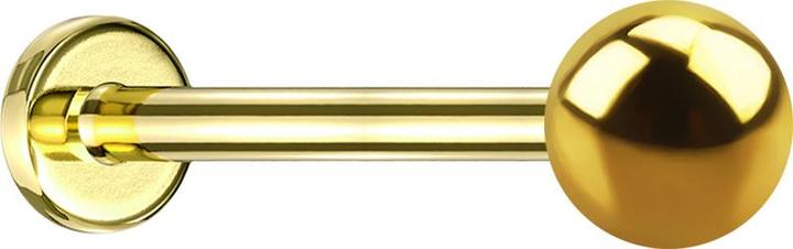 Star Piercing Micro Labret vergoldet mit Kugel (ohne Messing, Chirurgenstahl 316L)