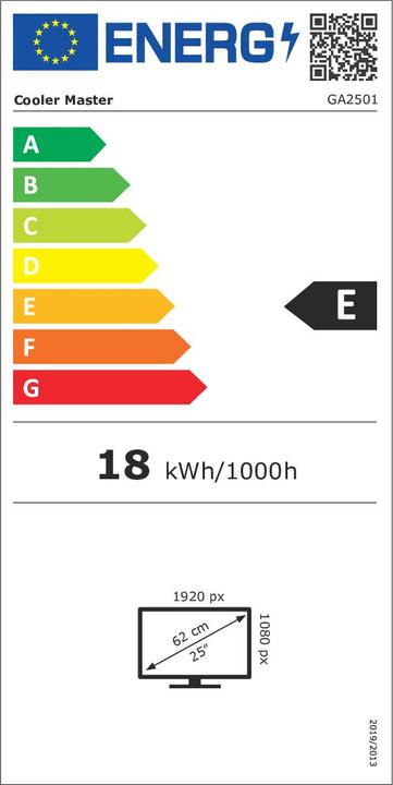 Energie-Label Cooler Master GA2501 VA+HDMI FHD (1920 x 1080 Pixel, 24.50")