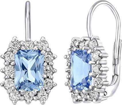 Silvego Silver earrings with synthetic topaz SILVEGOB31757bt