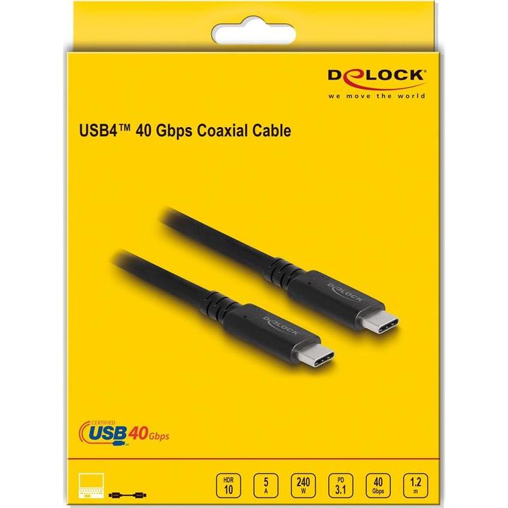 Immagine prodotto Delock USB4 40 Gbps Cavo coassiale 1,2 m USB PD 3.1 Extended Power Range 240 W (1.20 m, USB 4.0)
