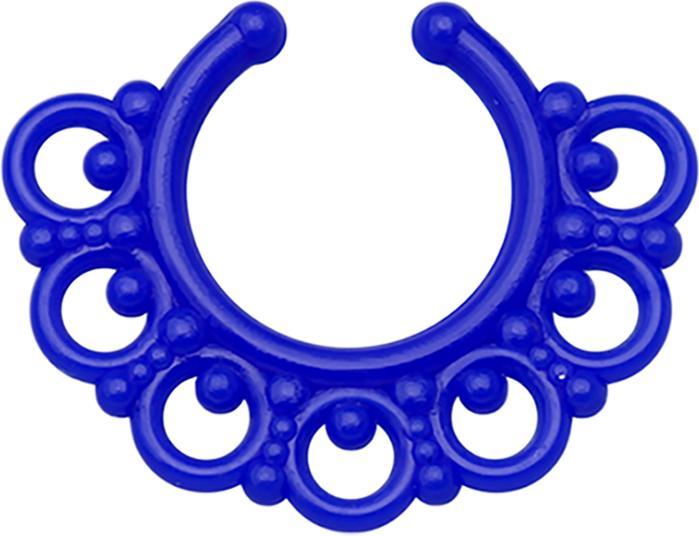 Star Piercing Fake Septum Tribal mit Kugeln dunkelblau