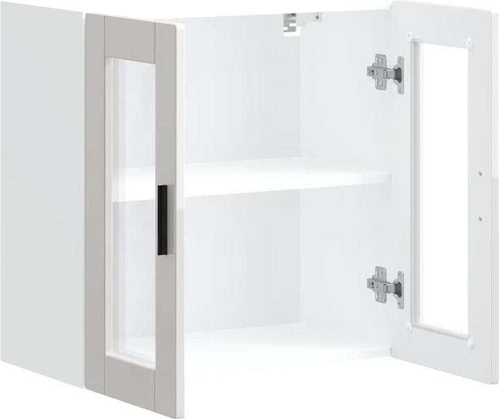Produktbild VidaXL Küchen-Hängeschrank mit Glastür Porto Hochglanz-Weiss Wandschrank Küche (60 x 31 x 60 cm)