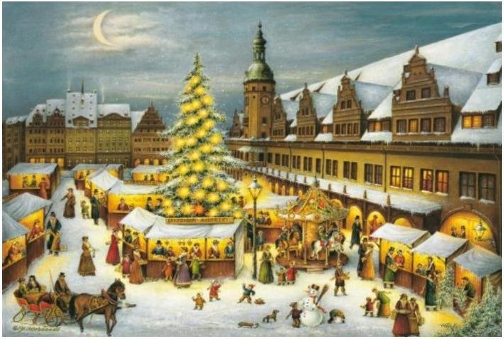 Actual product image Olewinski & Tochter 2916 - Christmas card "Leipzig Weihnachtsmarkt" (1 pcs.)