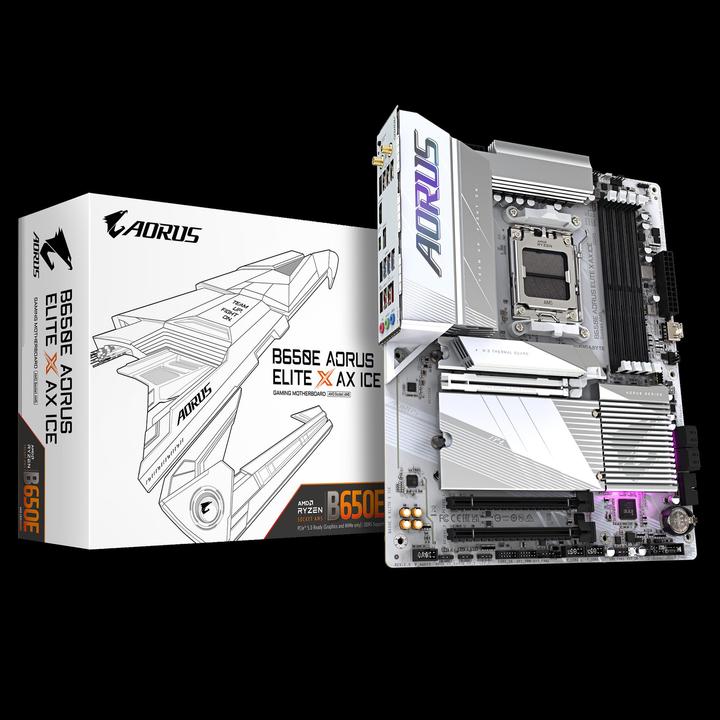Image du produit Gigabyte B650E AORUS Elite X AX ICE (AM5, AMD B650E, ATX)