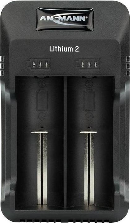 Actual product image Ansmann Charger Lithium 2 for 1-2 Li-Ion battery 3.6V, 3.7V with LED charge status indicators, black (1 pcs., Chargers without battery)