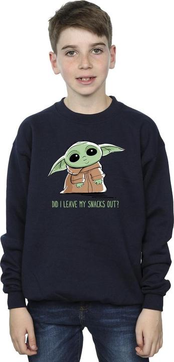 Actual product image Star Wars Boys The Mandalorian Grogu Snacks Meme Sweatshirt (128)