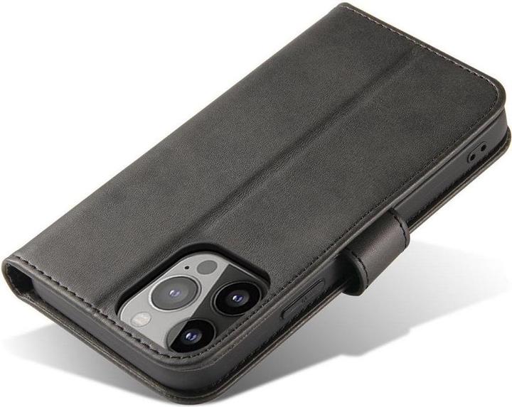 Produktbild Hurtel Magnet Case Hülle für Vivo Y35 / Vivo Y22 / Vivo Y22s Hülle mit Flip Wallet Ständer schwarz (Vivo Y35)