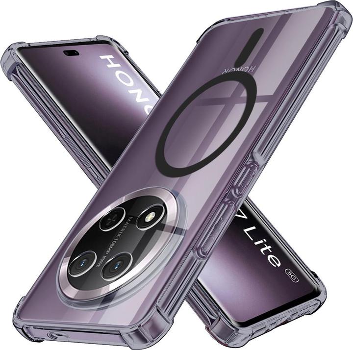 Produktbild Techsuit - Shockproof Clear Silicone MagSafe - Honor Magic7 Lite / X9c - Smoke Black (Honor Magic7 Lite, Honor X9)