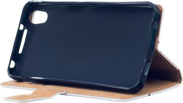 Actual product image MU Style Case leather with flowers and leaves (DTEK50)