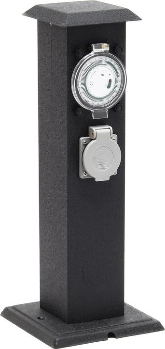 Image du produit Wiltec Colonne d’énergie 2 Prises d’alimentation extérieure avec Minuterie Métal IP44 Jardin Outdoor