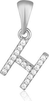 JVD Silver pendant with zircons letter "H" SVLP0948XH2BI0H
