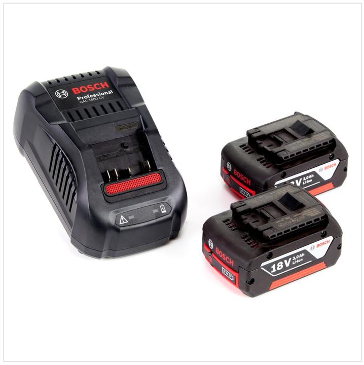 Produktbild Bosch Professional Bosch Starter-Set 18 V mit 2x GBA 18 V 3,0 Ah Li-Ion Akku + GAL 1880 Schnell Ladegerät (18 V)