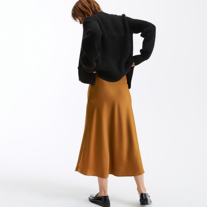 Actual product image La Redoute Collections Long satin skirt in A-line Signature MARION (32)