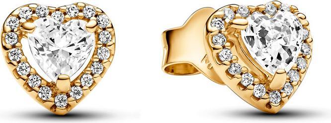 Produktbild Pandora Heart gold-plated stud earrings with clear cubic zirconia Ohrstecker (Vergoldet)