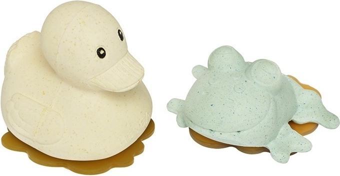 Image du produit Hevea Set de jouets pour le bain Canard + Grenouille, Sable + Sage