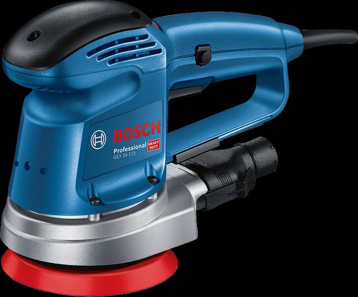 Produktbild Bosch Professional Exzenterschleifer GEX 34-125, Schleifteller, 1 x Pap.staub-btl., 1 x Absaugad. (Exzenterschleifer, 340 W)