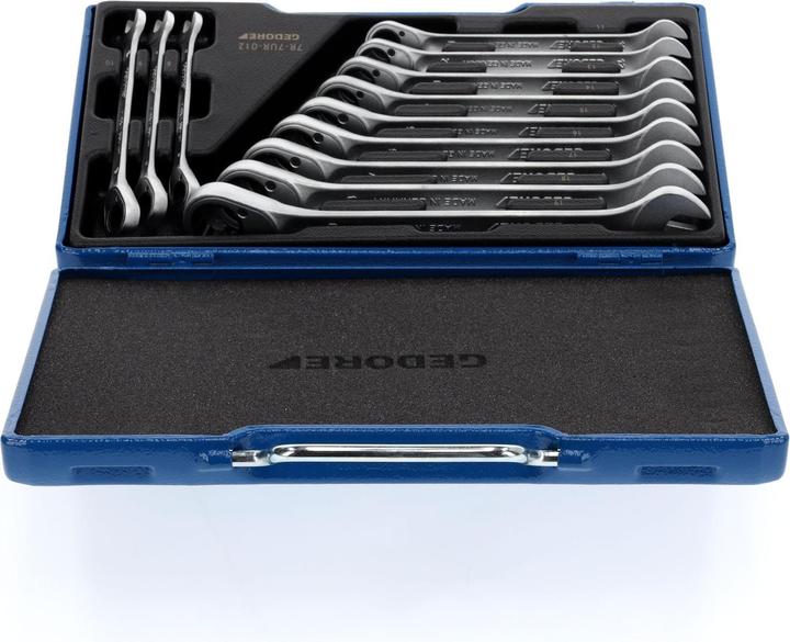 Produktbild Gedore 7 UR-012 Satz Maulschlüssel mit Ringratsche, umschaltbar 12-teilig 8-19 mm (8 mm, 9 mm, 10 mm, 11 mm, 12 mm, 13 mm, 14 mm, 15 mm, 16 mm)