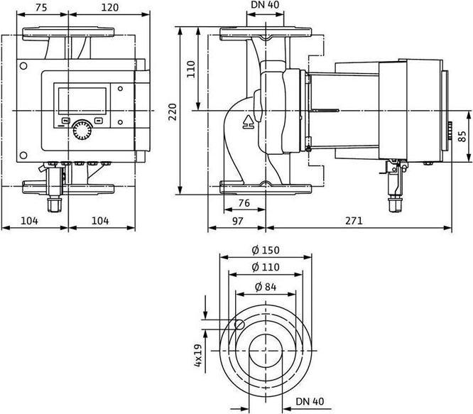Produktbild Wilo Hocheffizienzpumpe Stratos MAXO 40/0,5-8, DN 40, 220mm, PN 6/10 (Durchlaufpumpe)
