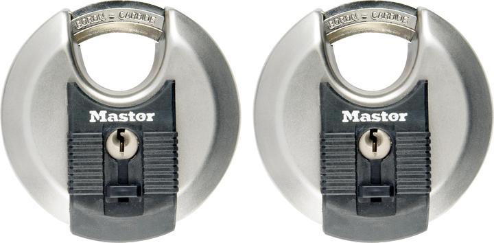 Produktbild Master Lock 70 mm breites Excell Disc Schloss aus Edelstahl mit verdecktem Bgel 2er-Pack