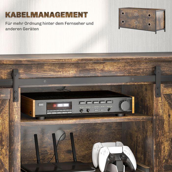 Actual product image Swisshandel24 TV-Schrank, Fernsehtisch für Fernseher bis zu 60 Zoll, Lowboard, Fernsehschrank (120 x 40 x 54 cm)