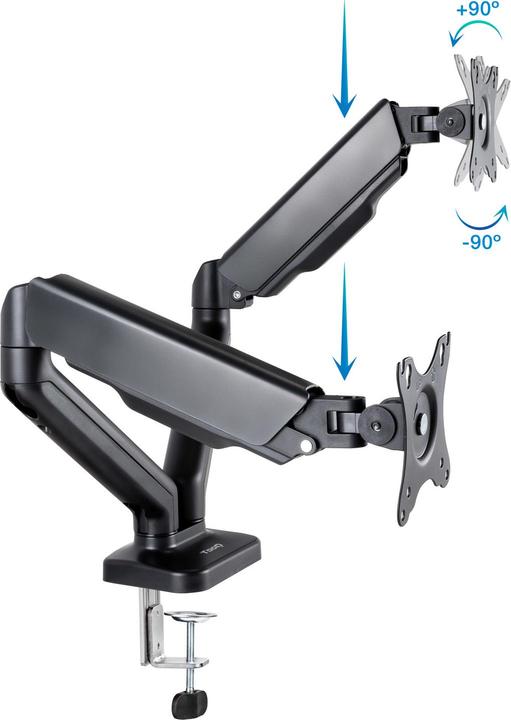 Produktbild Tooq Technology SOPORTE MESA PANT. GIRA INCLI 2 BRAZOS 17-32 NEGRO (Tisch, 32")