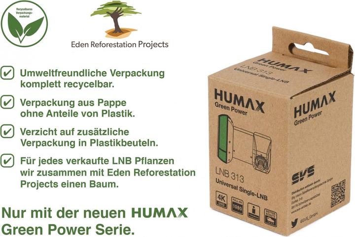 Produktbild Humax Green Power LNB Wetterschutztülle, LTE-Filter geringe Stromaufnahme (Single LNB)