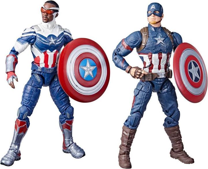 Produktbild Hasbro Marvel Legends Series Captain America Twin Pack, 15cm MCU Figuren von Steve Rogers und Sam W