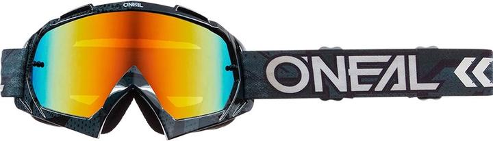 O Neal B-10 Goggle CAMO V.22 noir/blanc - radium red (Noir, Noir Blanc)