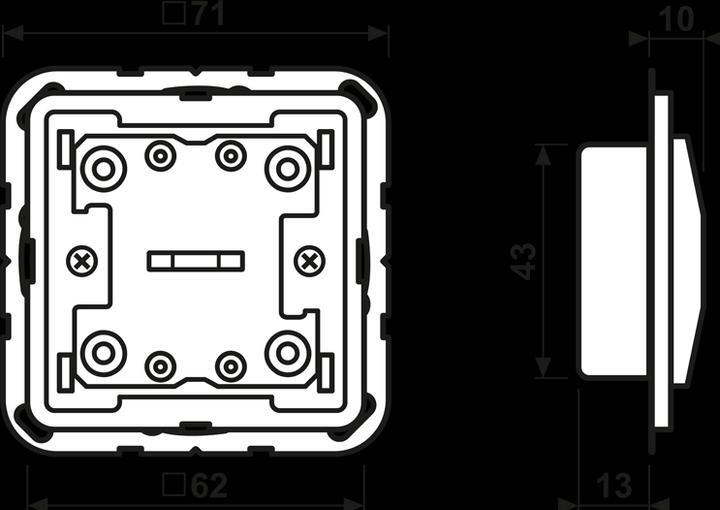Actual product image JUNG LSCD10911ST KNX Universal 1f. Push-button