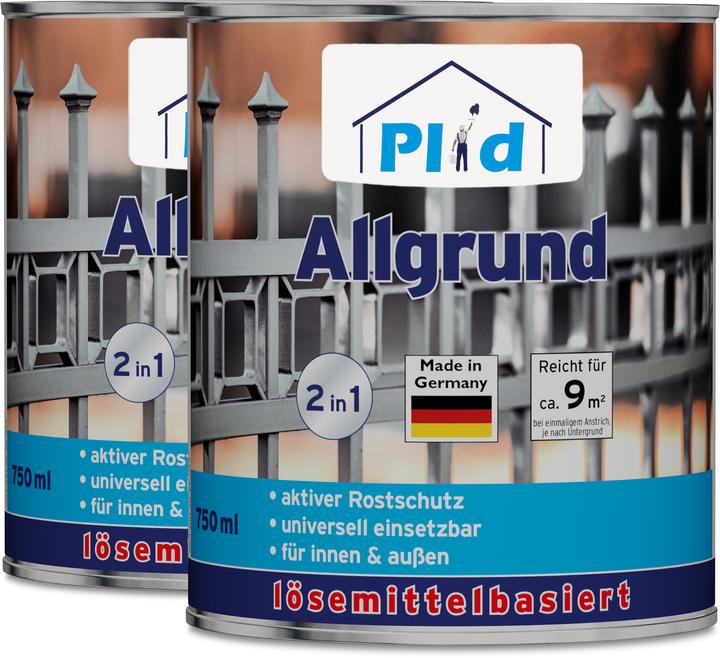 Produktbild Plid Allgrund Rostgrundierung 1,5L Weiss, für ca. 23m² /Aktiver Rostschutz Grundierung (Weiss, 1.50 l)