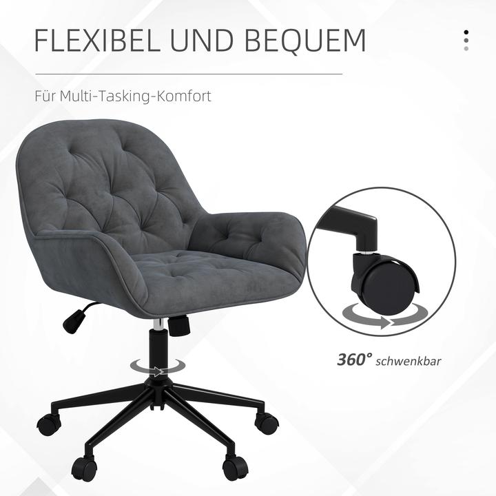 Image du produit Vinsetto Chaise de bureau réglable en hauteur avec fonction bascule et roulettes