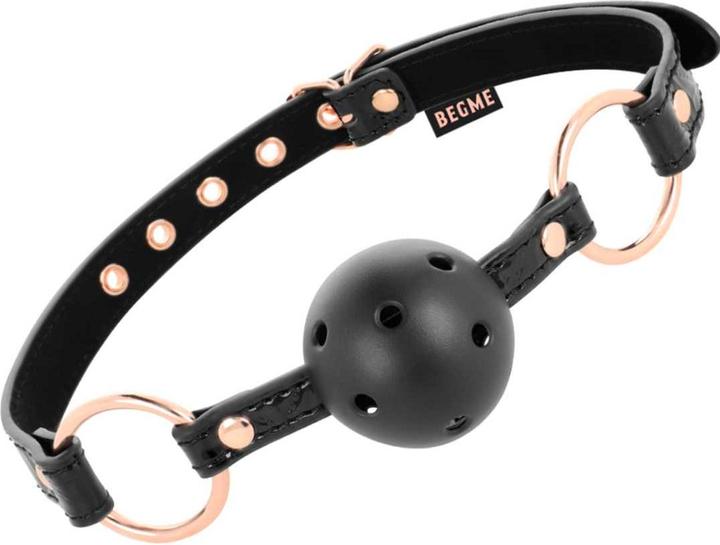 Actual product image Begme Black Edition Ball Gag Vegan Leather