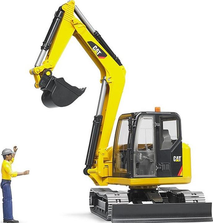 Produktbild Bruder Cat Minibagger mit Bauarbeiter